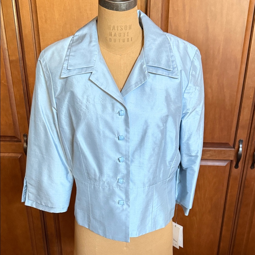 BIGIO ice blue button up shirt blouse